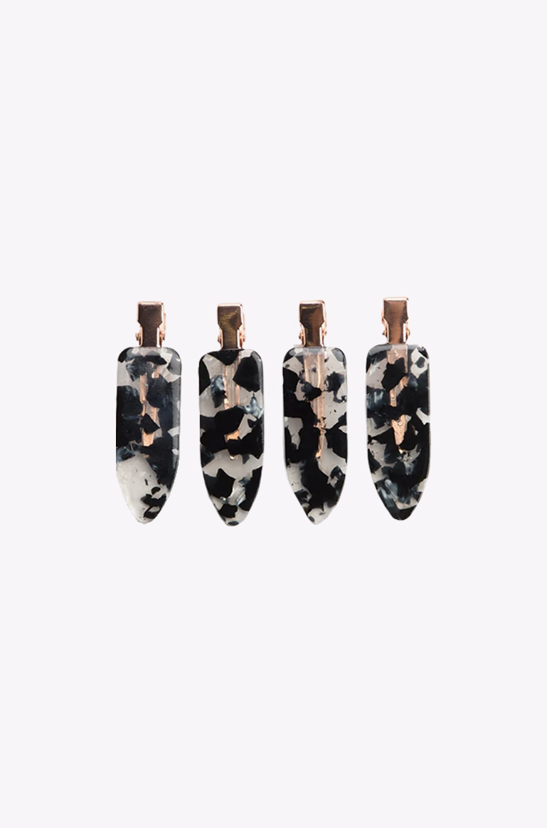Creaseless Clips 4pc Set - Black Terrazzo