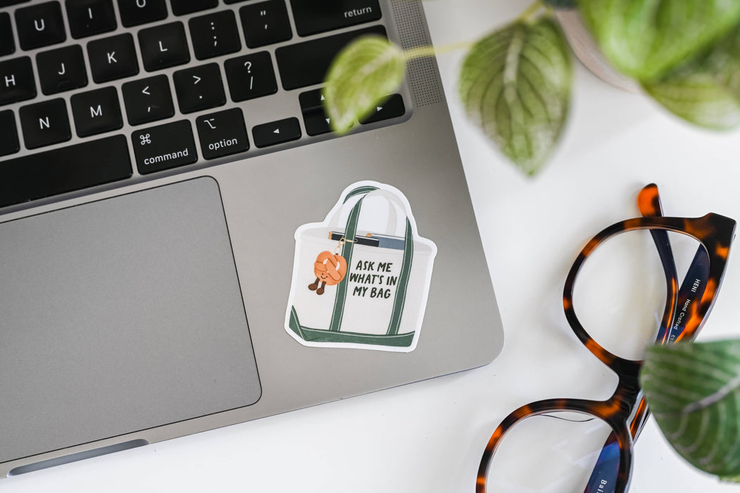 Ask Me What's In My Bag - Vinyl Tote Bag Charm Sticker