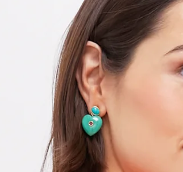 Lucky Heart- Evil Eye Heart Earrings. 