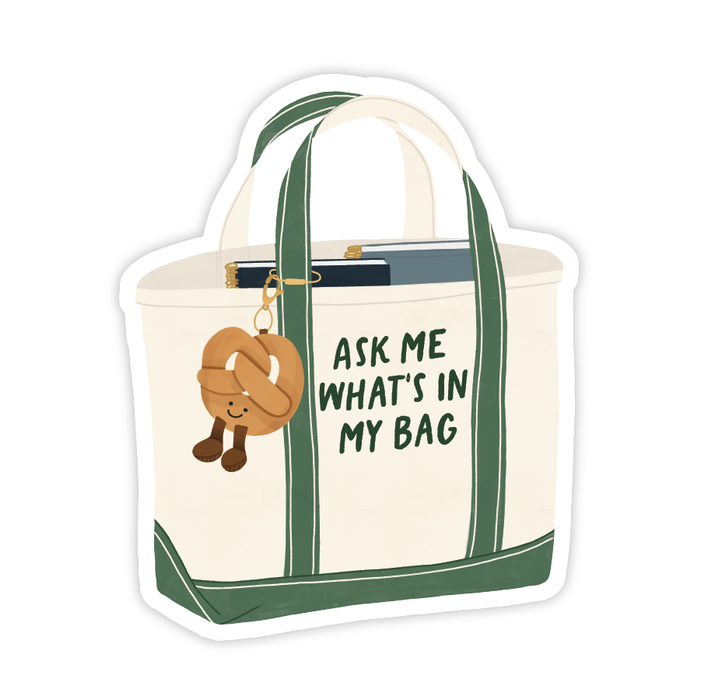 Ask Me What's In My Bag - Vinyl Tote Bag Charm Sticker