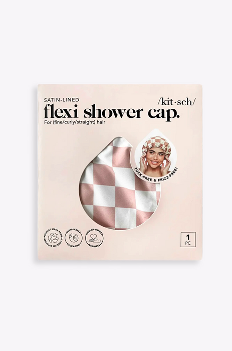 Fancy Face Satin Lined Flexi Shower Cap | KITSCH