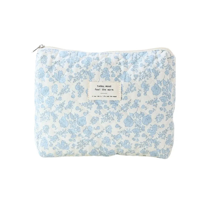 Blue Flower Makeup Bag