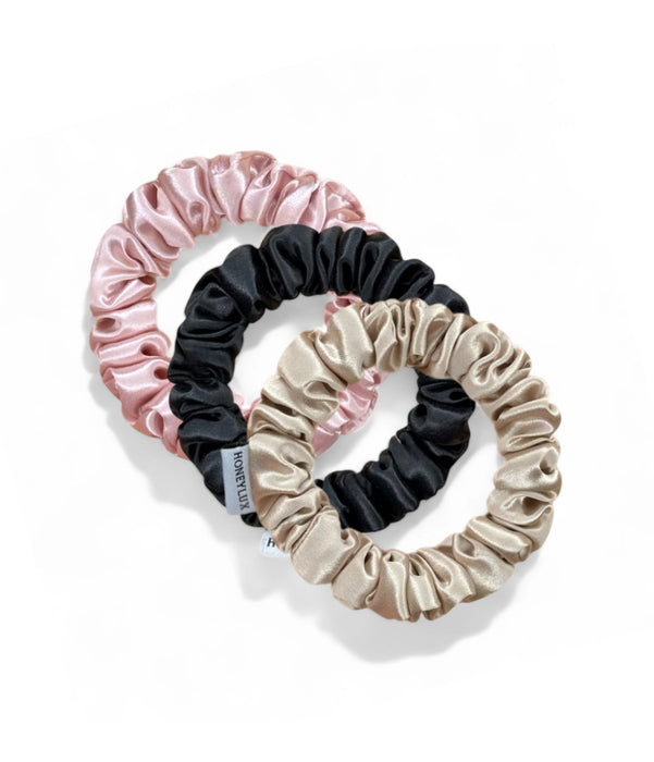 HoneyLux | Mini Silk Scrunchie Trio