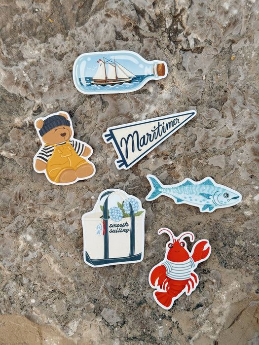 Smooth Sailing - Coastal Vinyl Tote Bag Charm Sticker
