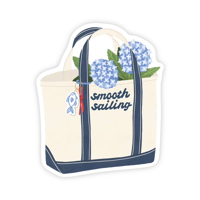 Smooth Sailing - Coastal Vinyl Tote Bag Charm Sticker