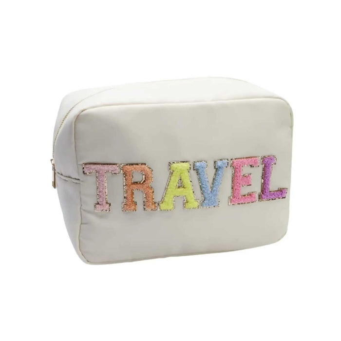 Extra Large Ivory Travel Makeup Bag